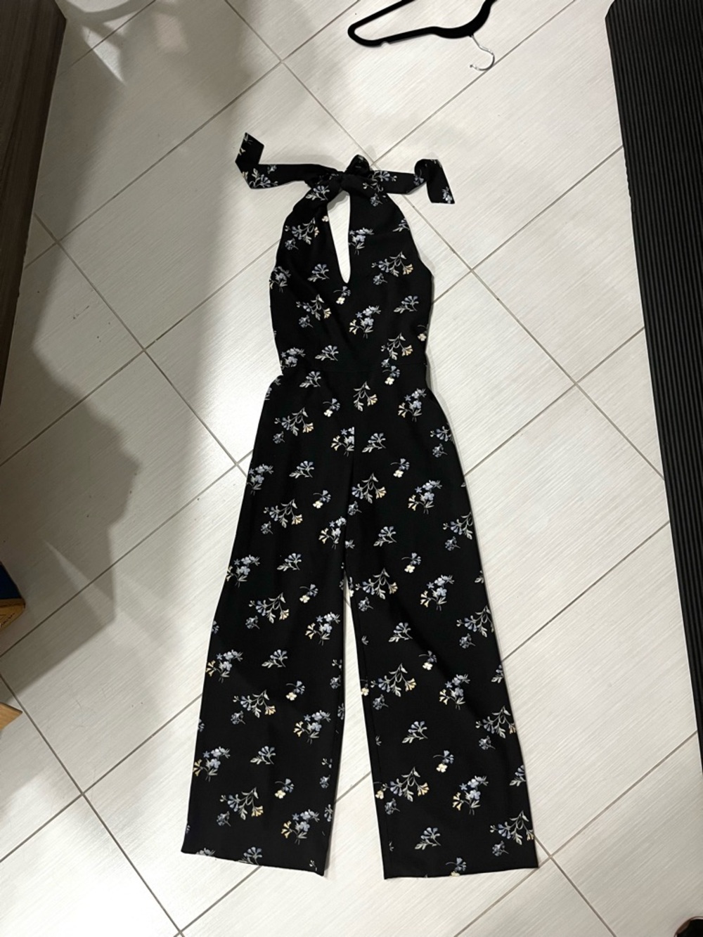 Abercrombie & Fitch Black Floral Halter Pantsuit / Jumpsuit